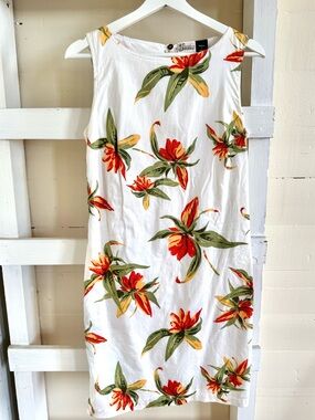 Vintage Patagonia Pataloha Sleeveless White Floral Dress Small 4